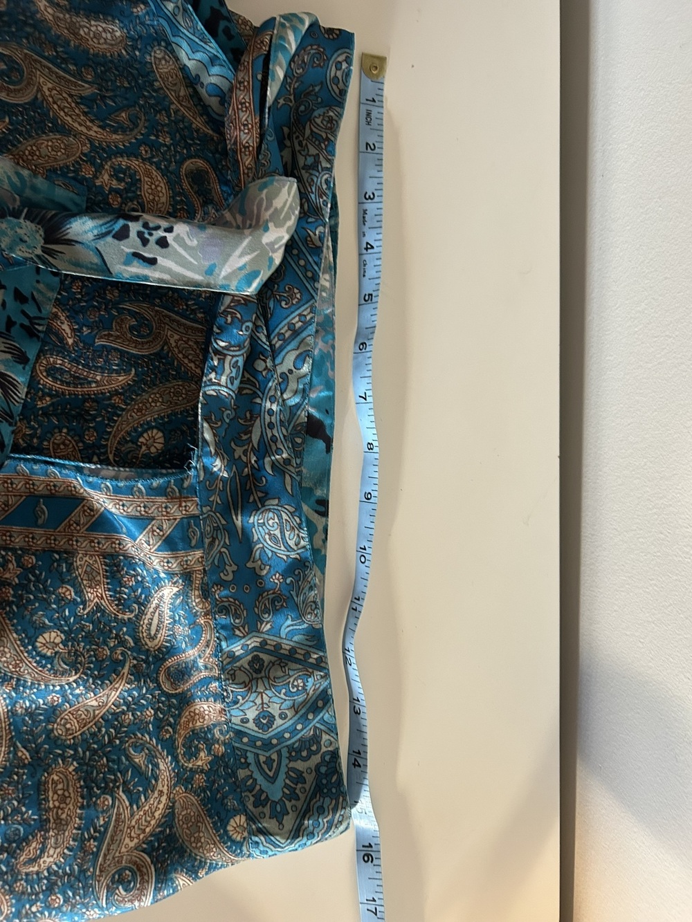 Vintage Sari Silk Magic Wrap Skirt Boho Teal Paisley Reversible Midi OSFM - Picture 9 of 10